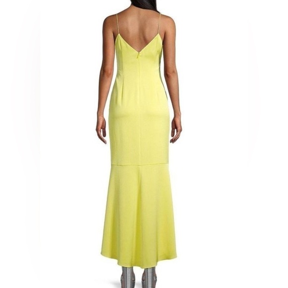 Aidan Mattox Tie-Front Midi Dress in yellow size 0 - Picture 5 of 10